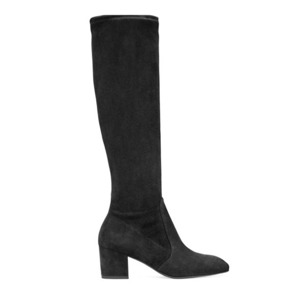 Stuart Weitzman Shoes - STUART WEITZMAN Black Suede Lilviana Stretch Boot